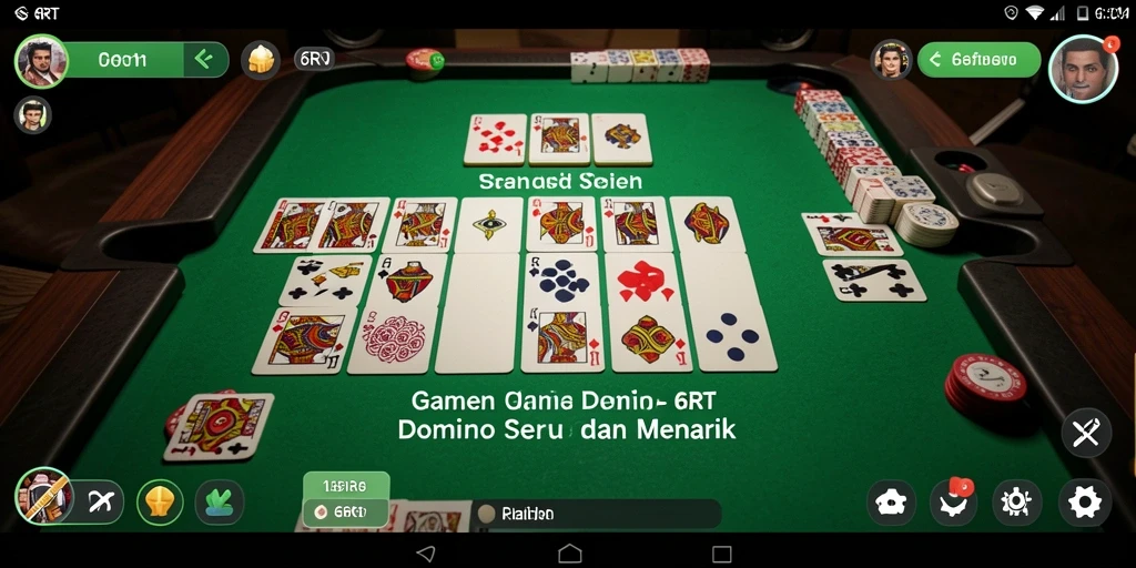 Tampilan gameplay seru dari game Domino 6RT yang mengasyikkan.