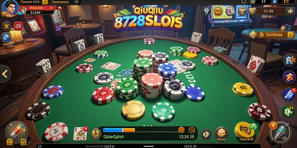 Screenshot gameplay 8728SLOTS yang menampilkan aksi seru permainan QiuQiu.