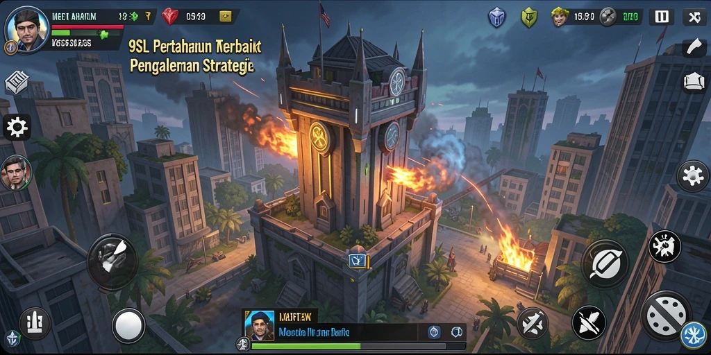 Tampilan gameplay seru dan strategi menara di 9SL.