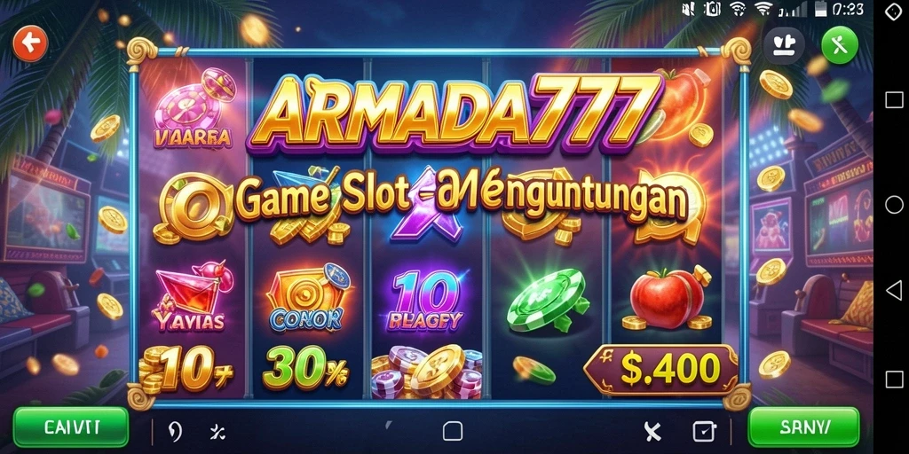 Tampilan gameplay Slot ARMADA777 yang menarik dan dinamis.