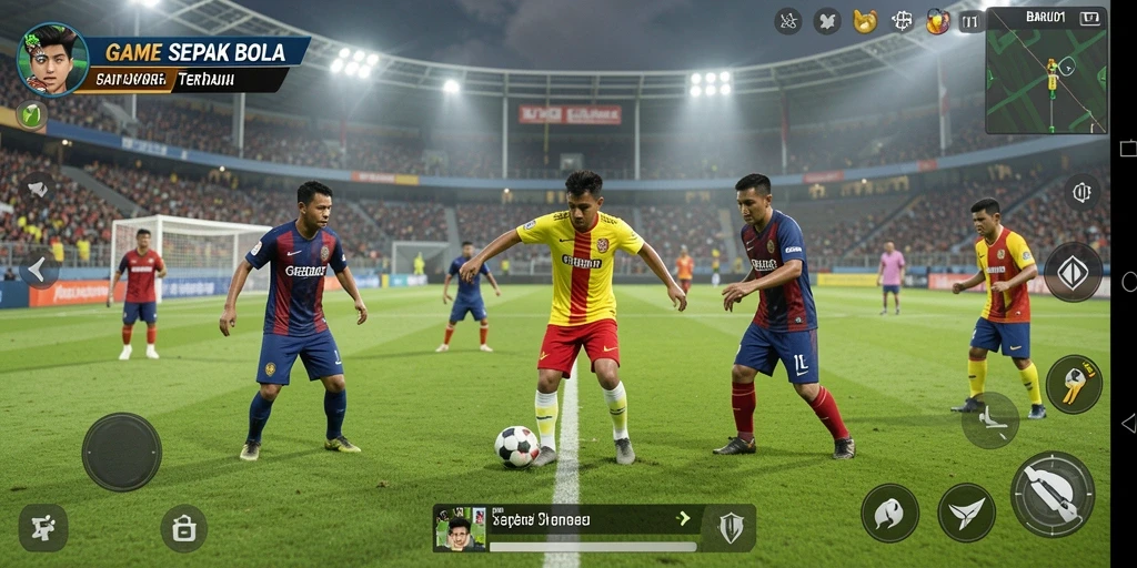 Tampilan gameplay seru dalam <strong>BARU01</strong> yang penuh aksi sepak bola.