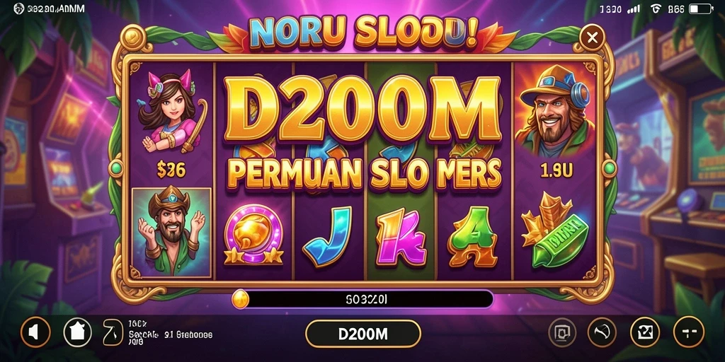 Tampilan gameplay D200M yang menarik dan interaktif saat bermain slot.