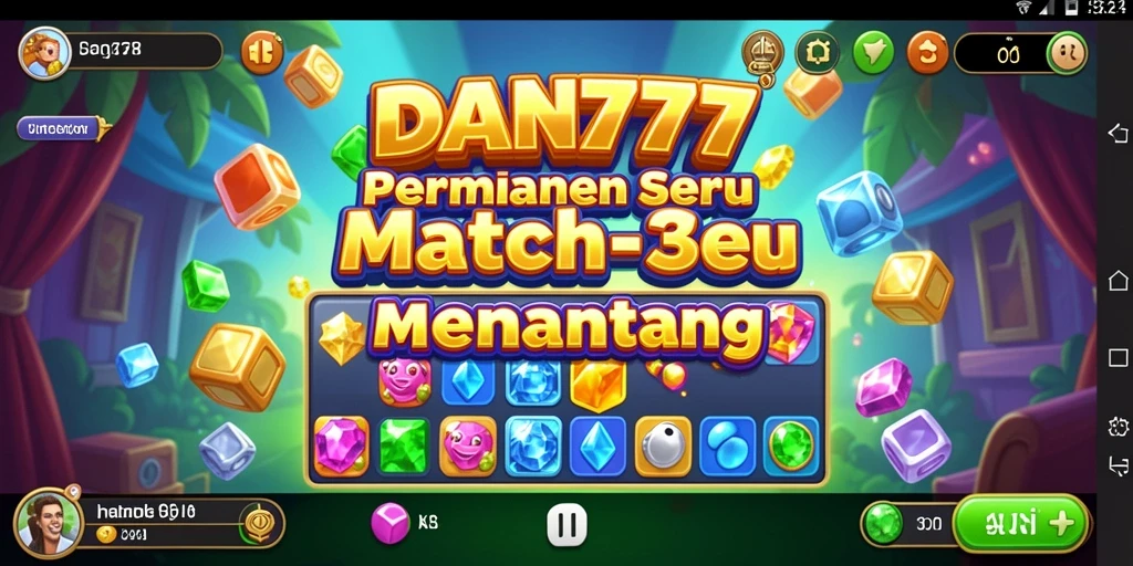 Menampilkan gameplay seru dari game Match-3 yang menantang.