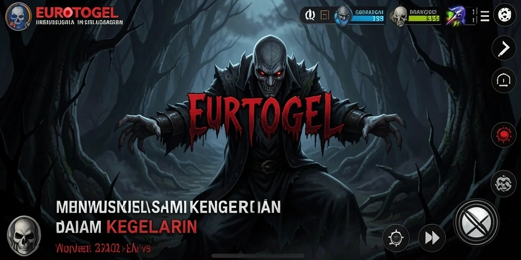 Tampilan menakutkan dari gameplay EUROTOGEL dengan karakter menyeramkan.