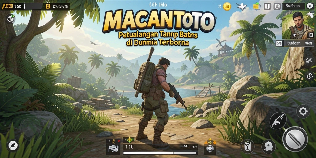Screenshot menampilkan aksi seru dalam dunia terbuka MACANTOTO.