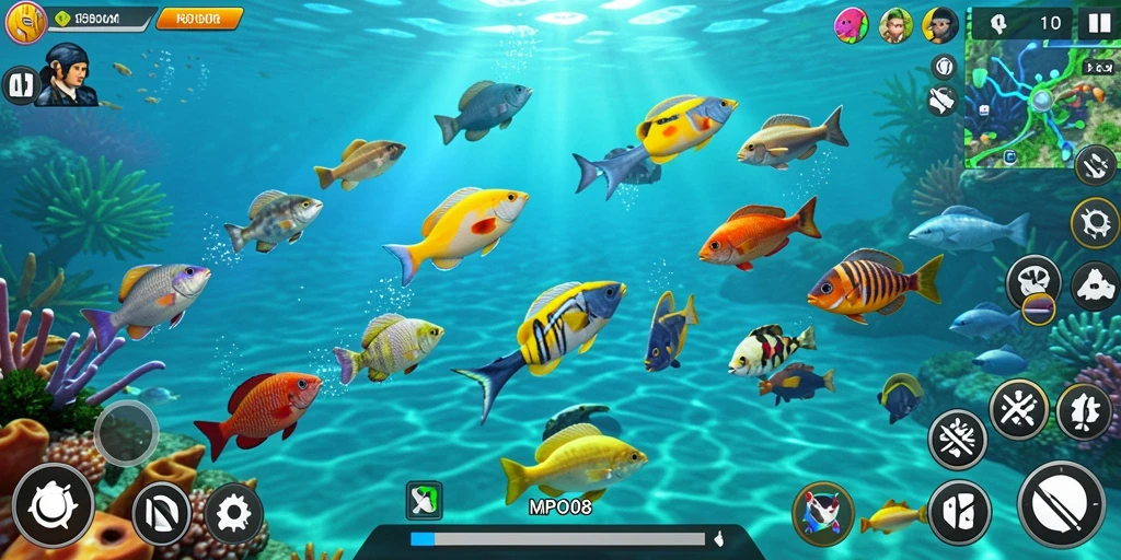 Tampilan gameplay seru Tembak Ikan di MPO08.