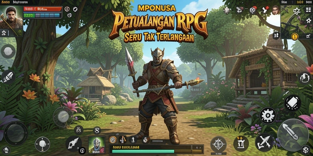 Tampilan gameplay seru di dunia MPONUSA yang penuh petualangan RPG.