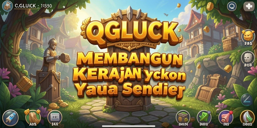 Screenshot menampilkan gameplay QGLUCK dengan elemen Tycoon yang menarik.
