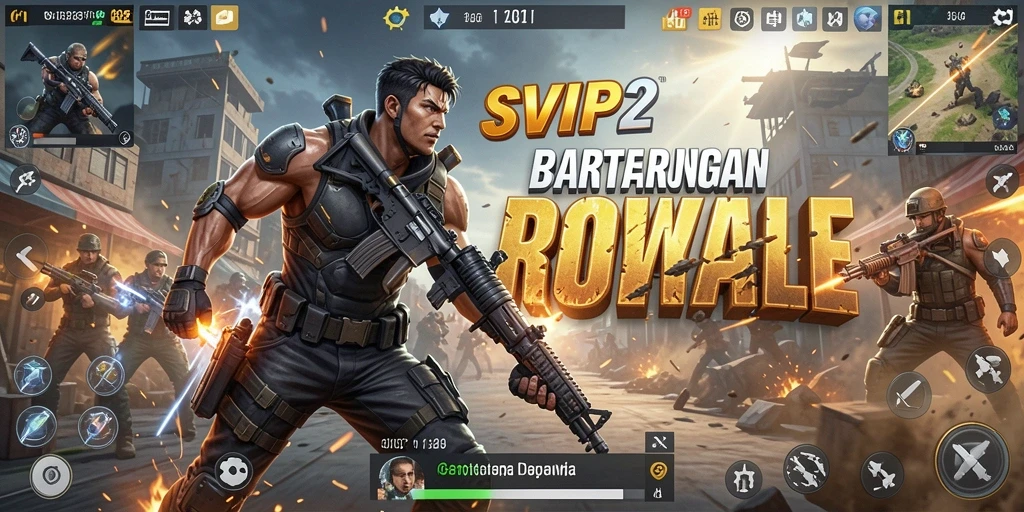 Tampilan gameplay mendebarkan di SVIP2 dalam pertandingan Battle Royale.