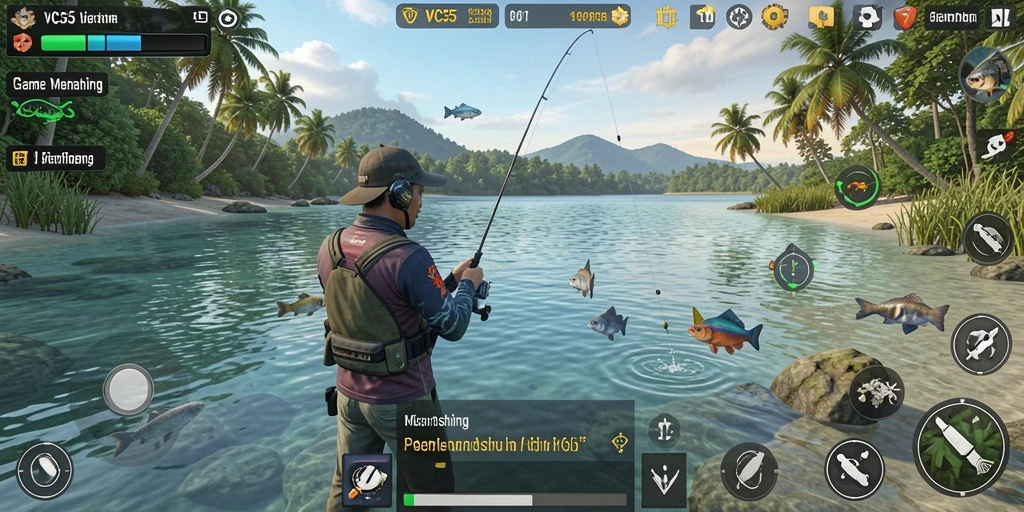Tangkapan ikan besar dalam gameplay VC55 yang menarik.