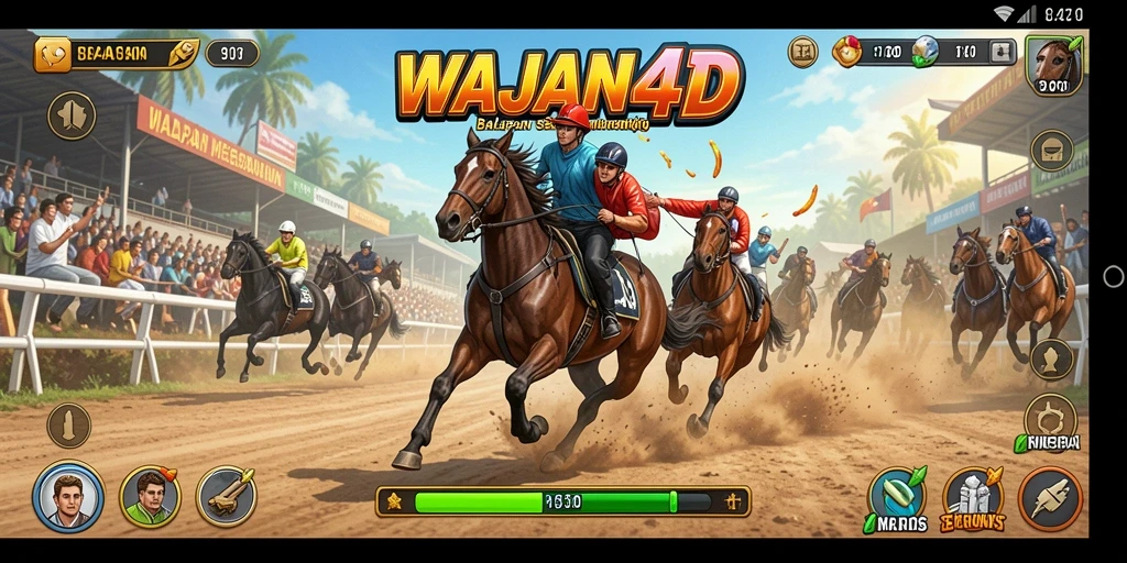 Gameplay balapan serius di WAJAN4D yang penuh adrenalin.